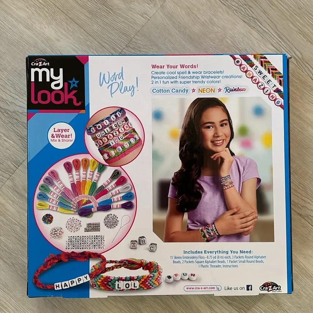 Crazy Art My Look A to Z friendship bracelet making kit nwt in box art create
